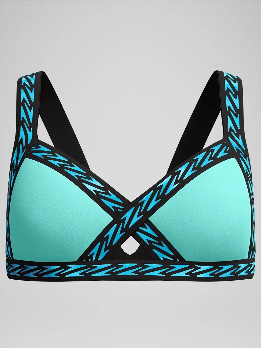 WOMEN'S FLU3NTE LOGO ELASTIC BIKINI TOP TURQUOISE